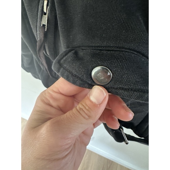 Free People We The Free Rebel Knit Moto Jacket XS Black Buckle Grunge Biker Goth - Picture 4 of 12